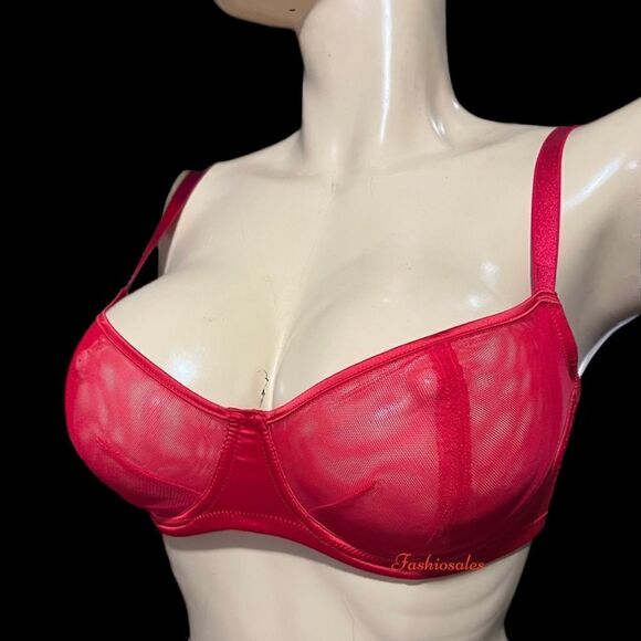 Victoria’s Secret Dream Angels Wicked Unlined Sexy Sheer Mesh Balconette bra Red - Picture 1 of 5